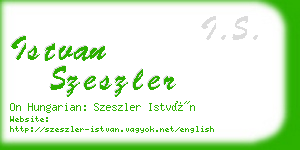 istvan szeszler business card